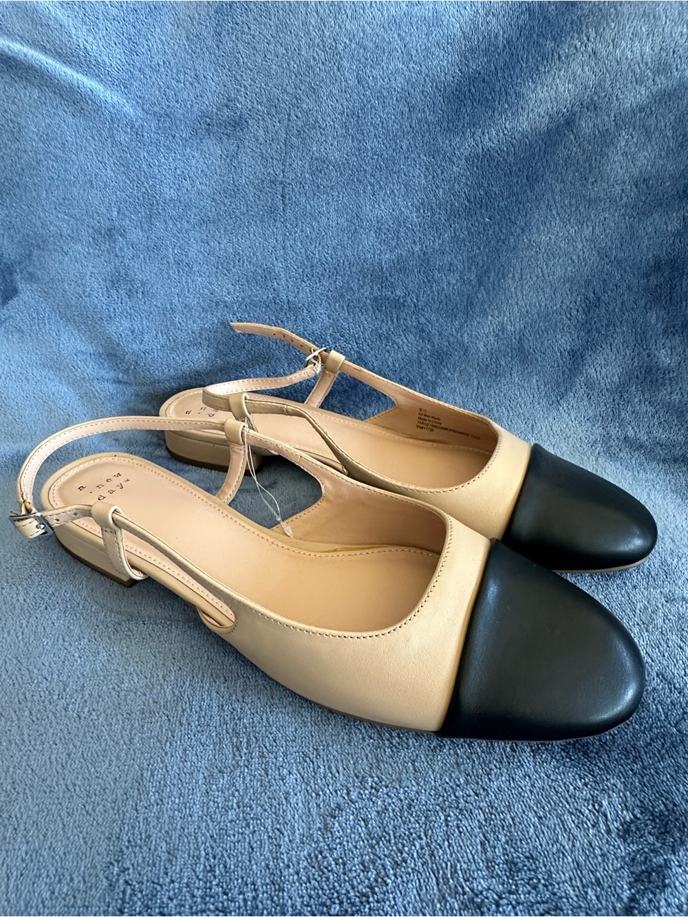Target Two-Tone Beige and Black Slingback Flats